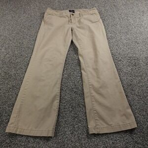 American Eagle Pants Womens 8 Brown Tan Beige Chino Trouser Kick Boot Stretch